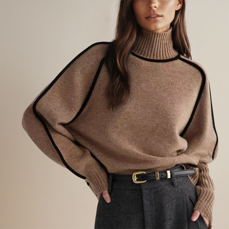 INES™ – Elegancki Golf z Kontrastowymi Lamówkami
