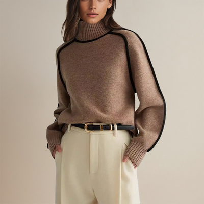 INES™ – Elegancki Golf z Kontrastowymi Lamówkami
